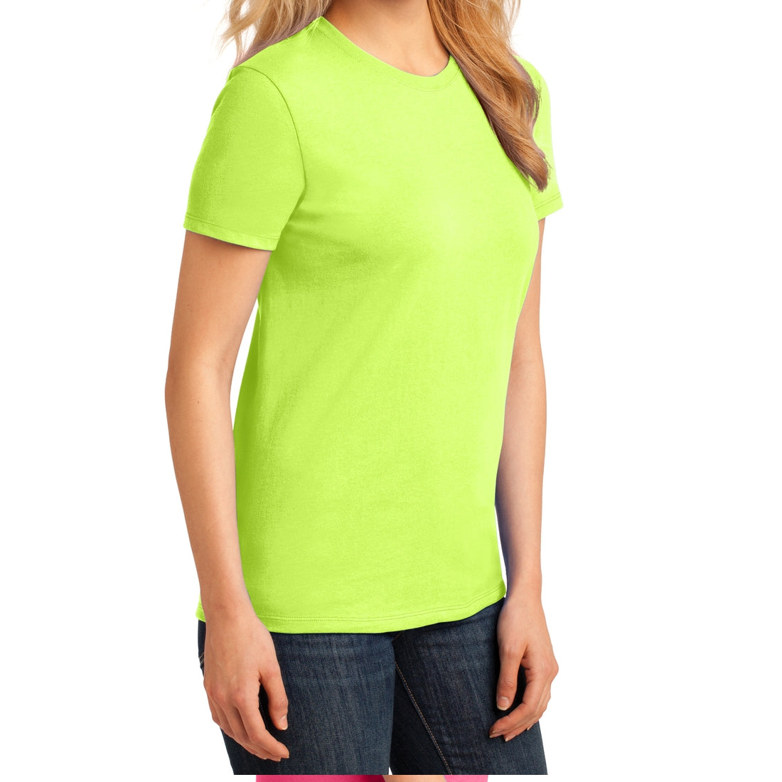 Ladies Core Cotton Tee - Neon Yellow