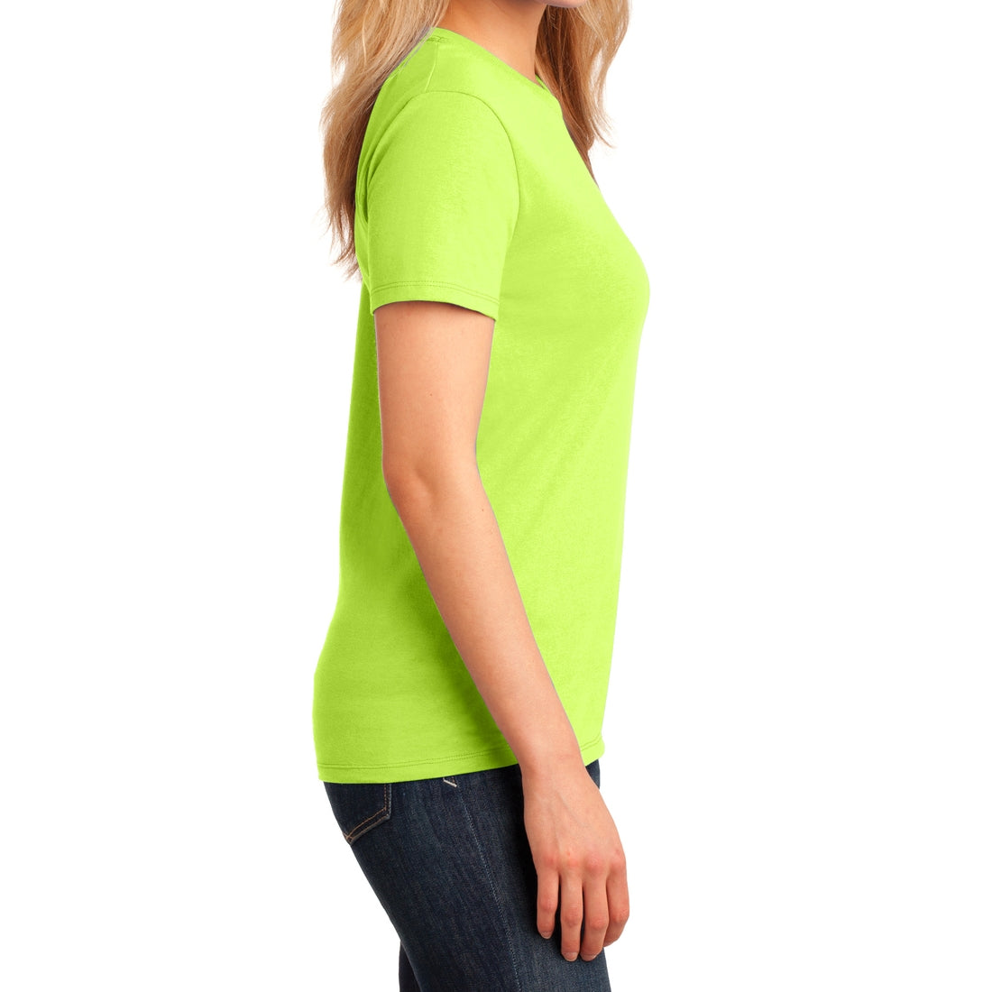 Ladies Core Cotton Tee - Neon Yellow