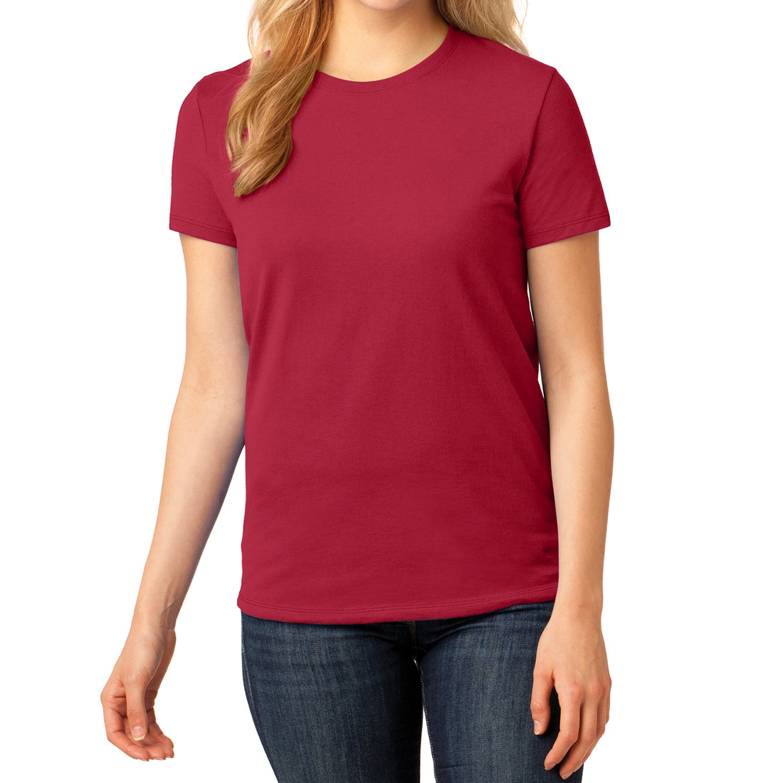 Ladies Core Cotton Tee - Red