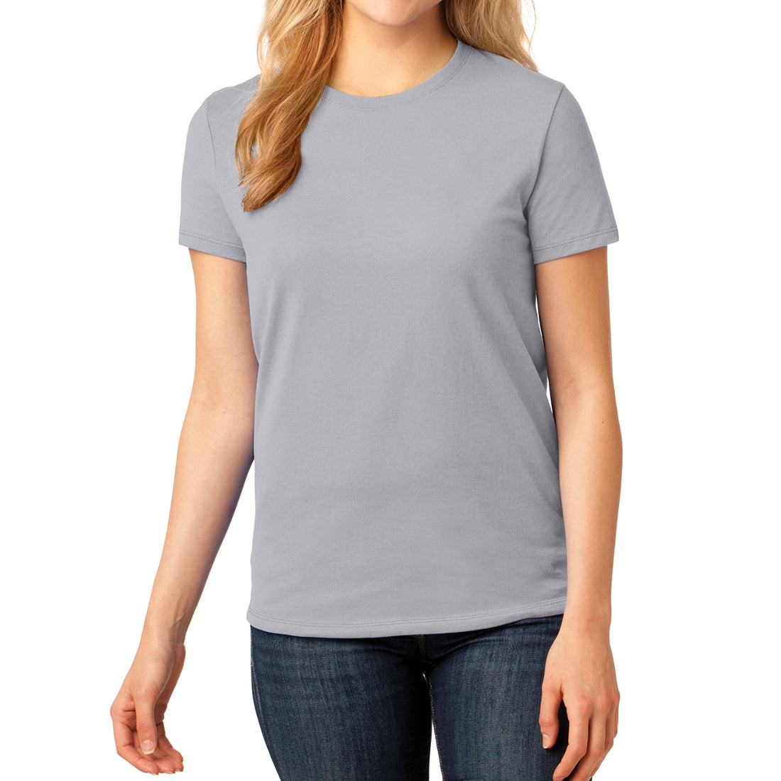 Ladies Core Cotton Tee - Silver