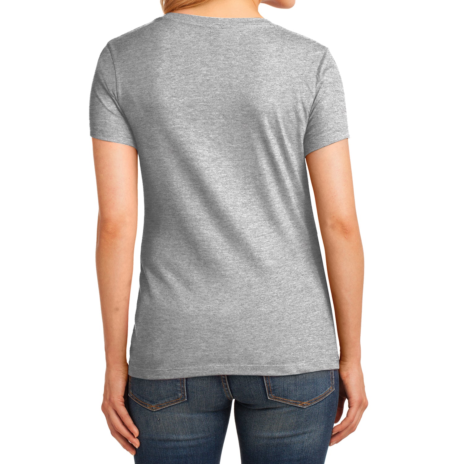 Women's Core Cotton V-Neck Tee Ash - Back