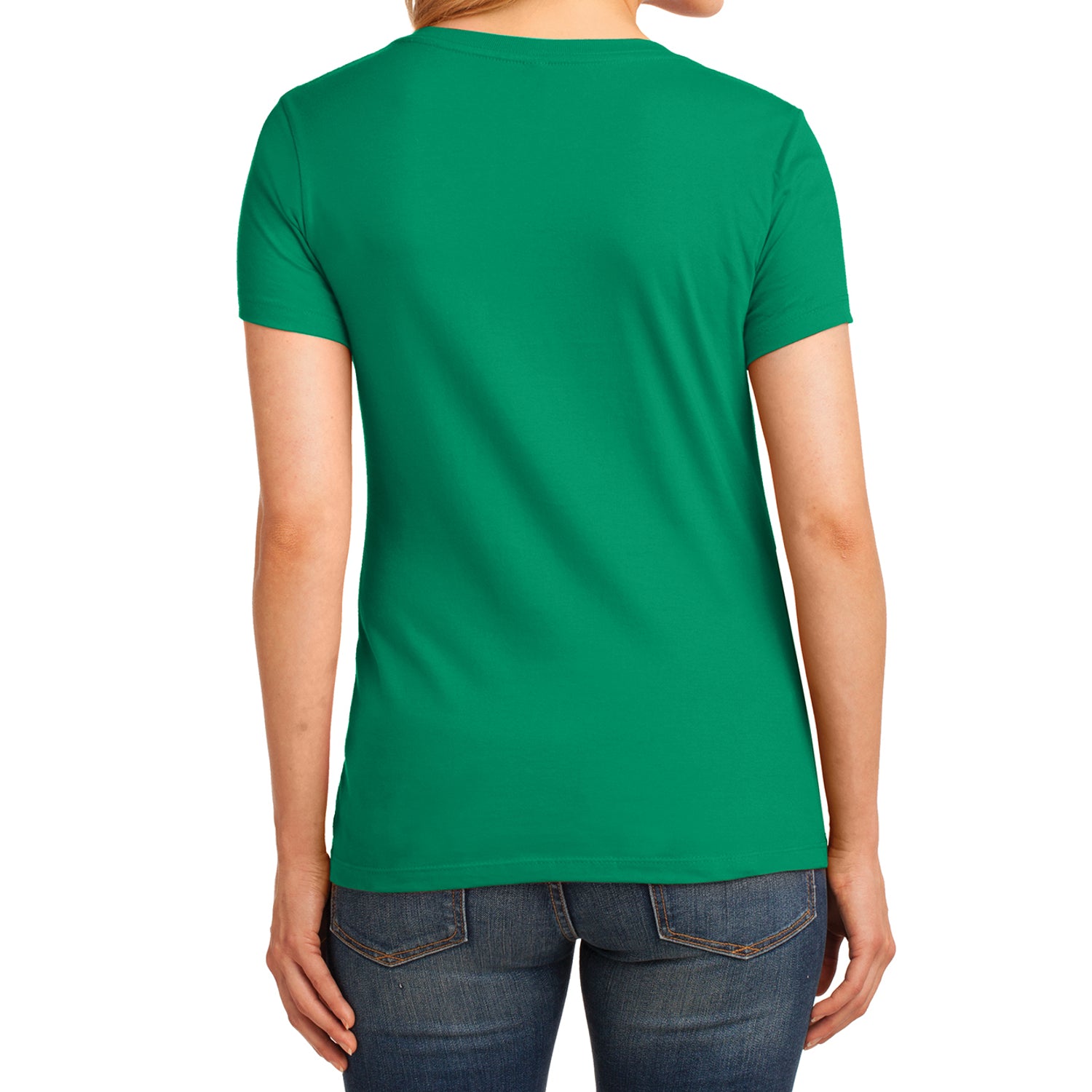 Women's Core Cotton V-Neck Tee Kelly - Back