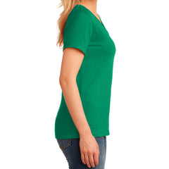 Women's Core Cotton V-Neck Tee Kelly - Side