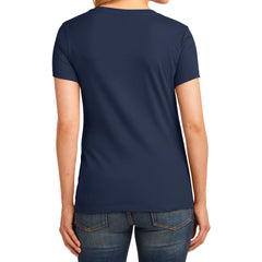 Women's Core Cotton V-Neck Tee Navy - Back