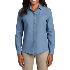 Women's Classic Soft Cotton Long Sleeve Value Denim Shirt