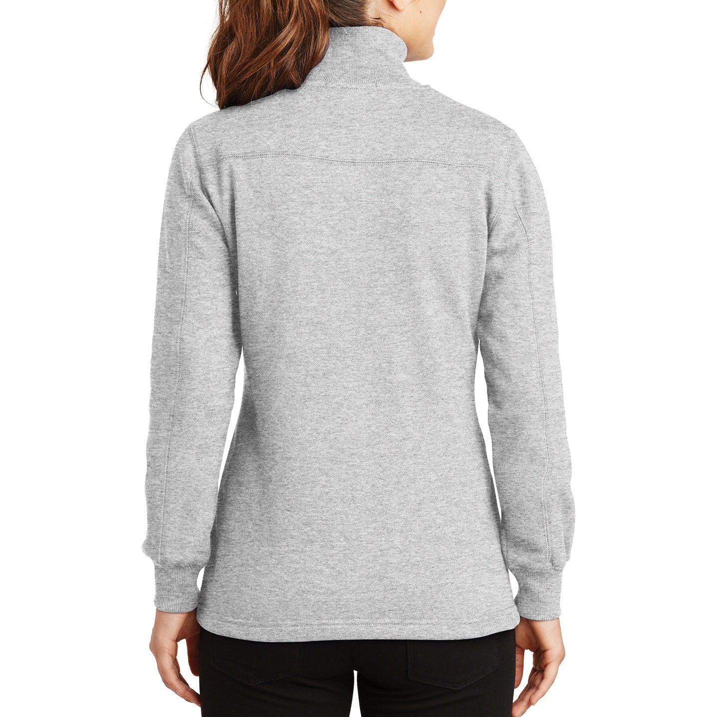 Women's 1/4 Zip Sweatshirt Athletic Heather - Back