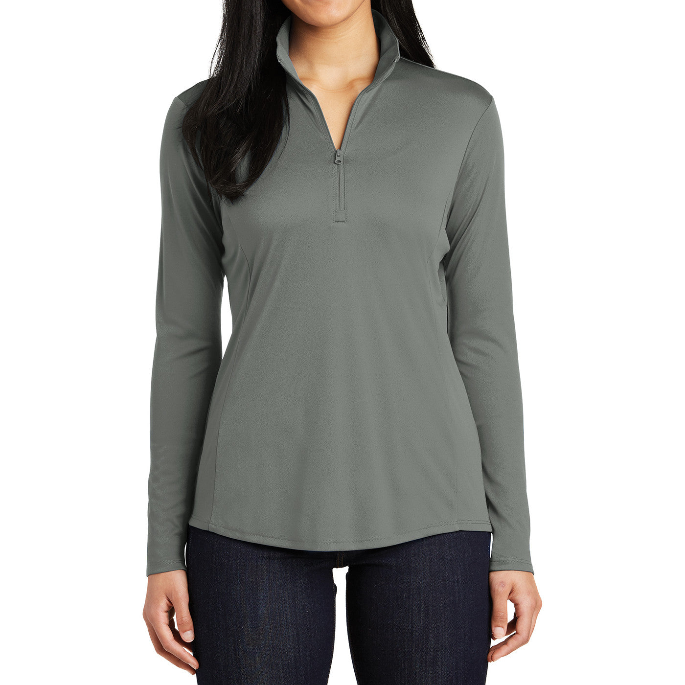 Womens PosiCharge Competitor 1/4-Zip Pullover Grey Concrete