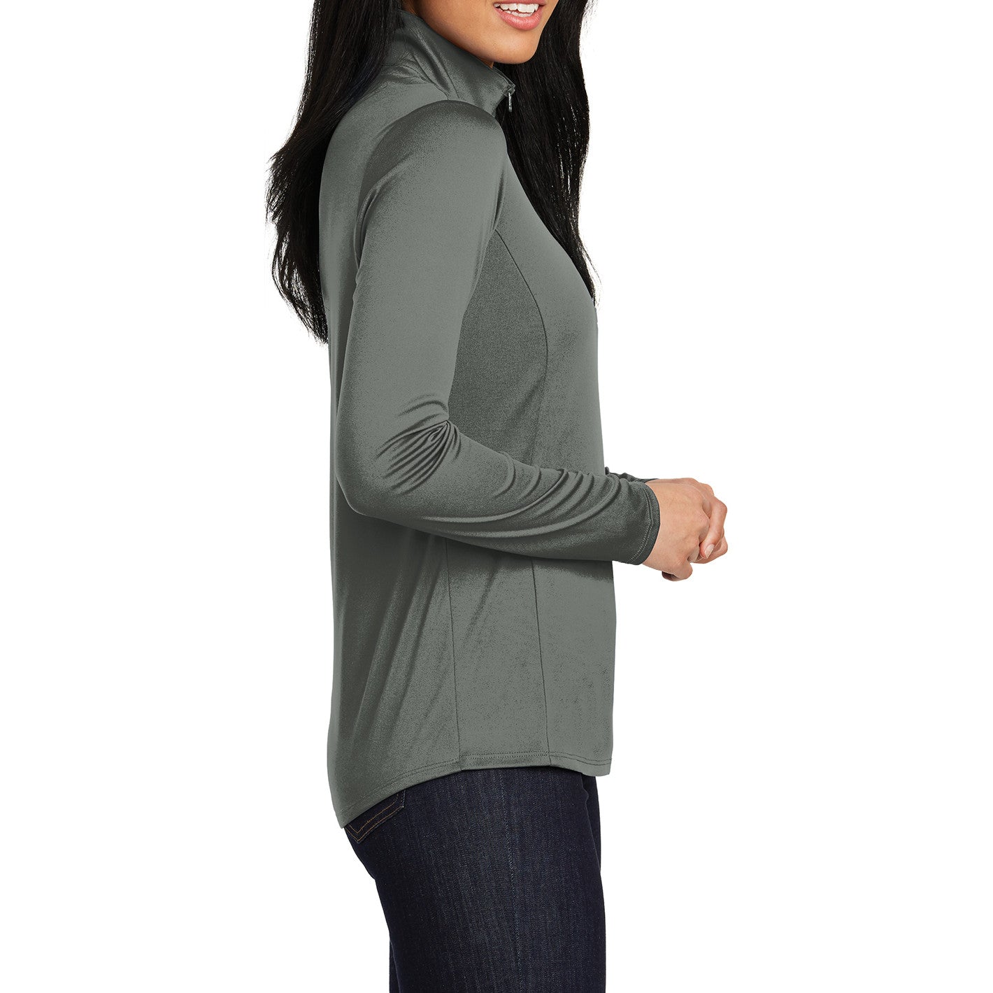 Womens PosiCharge Competitor 1/4-Zip Pullover Grey Concrete