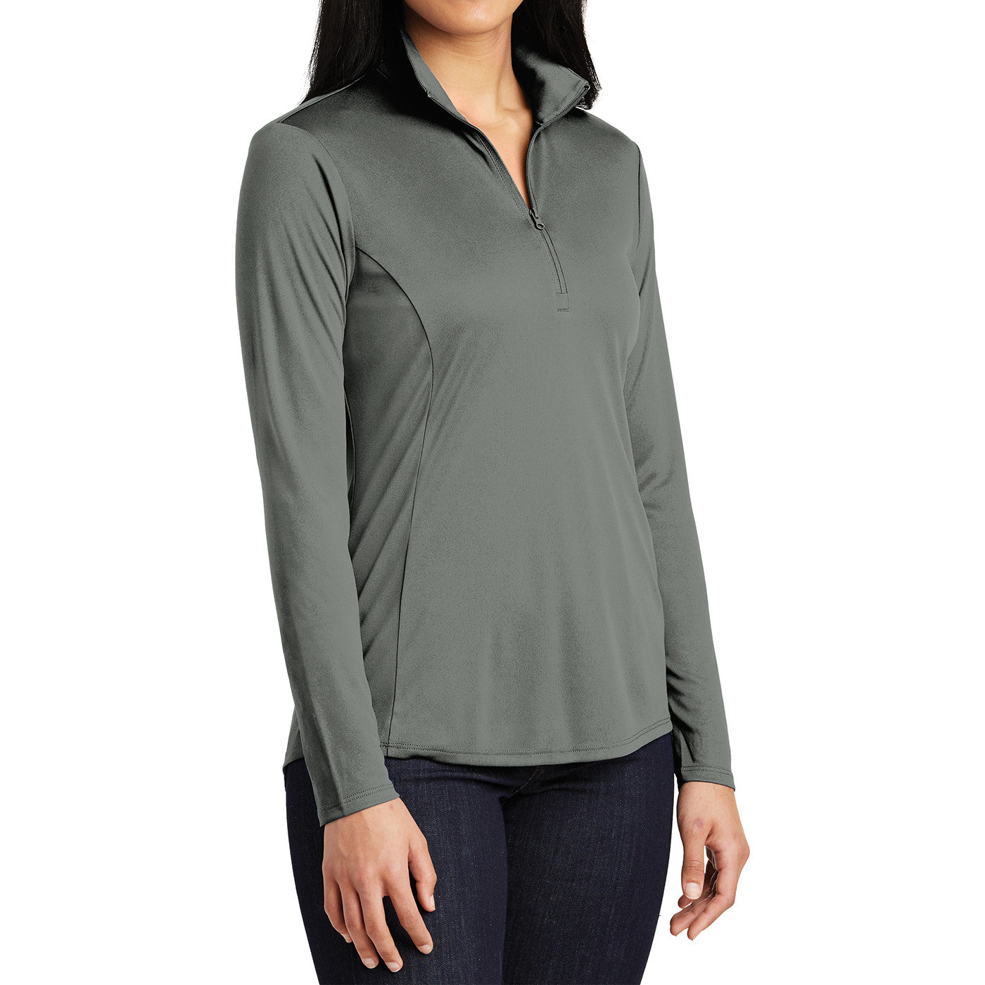 Womens PosiCharge Competitor 1/4-Zip Pullover Grey Concrete