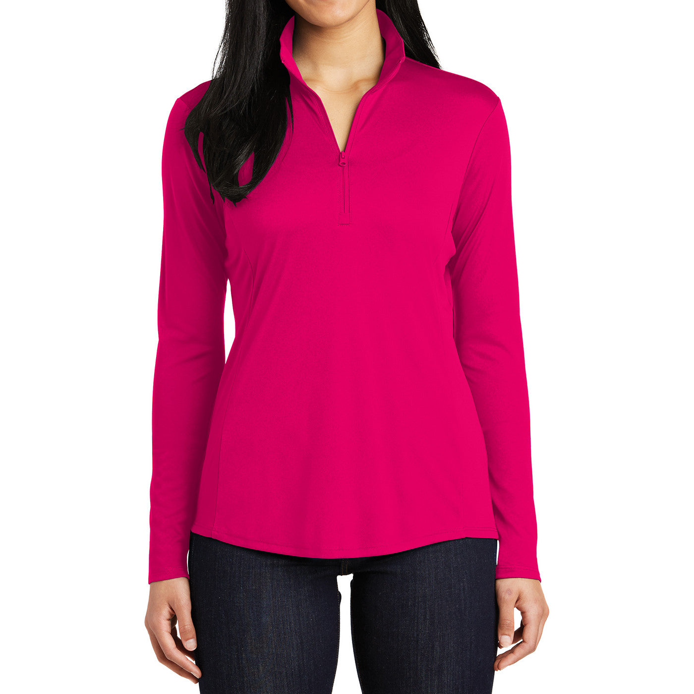 Womens PosiCharge Competitor 1/4-Zip Pullover Pink Raspberry