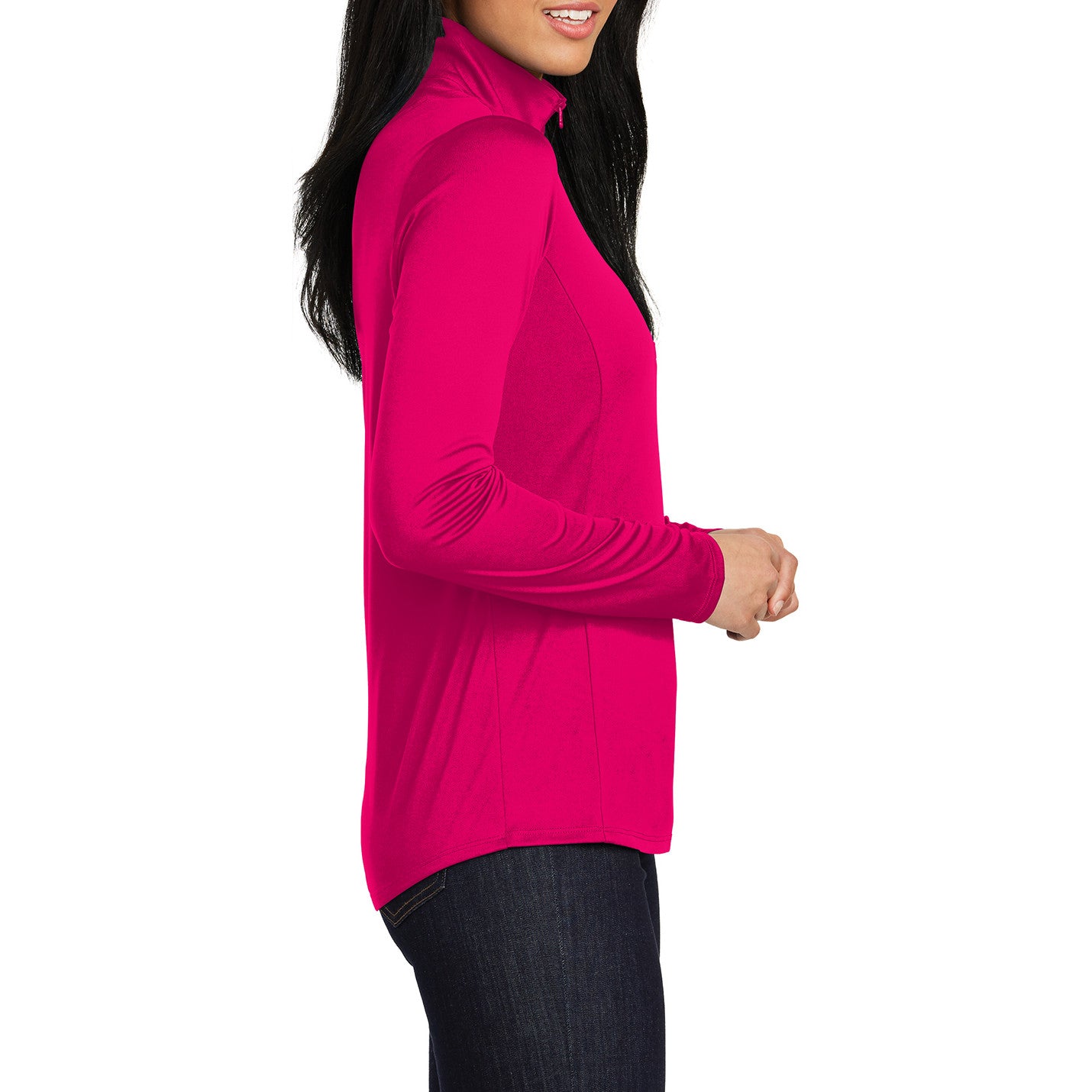 Womens PosiCharge Competitor 1/4-Zip Pullover Pink Raspberry