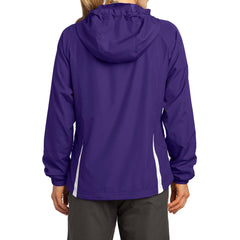 Mafoose Women's Colorblock Hooded Raglan Jacket Purple/White-Back