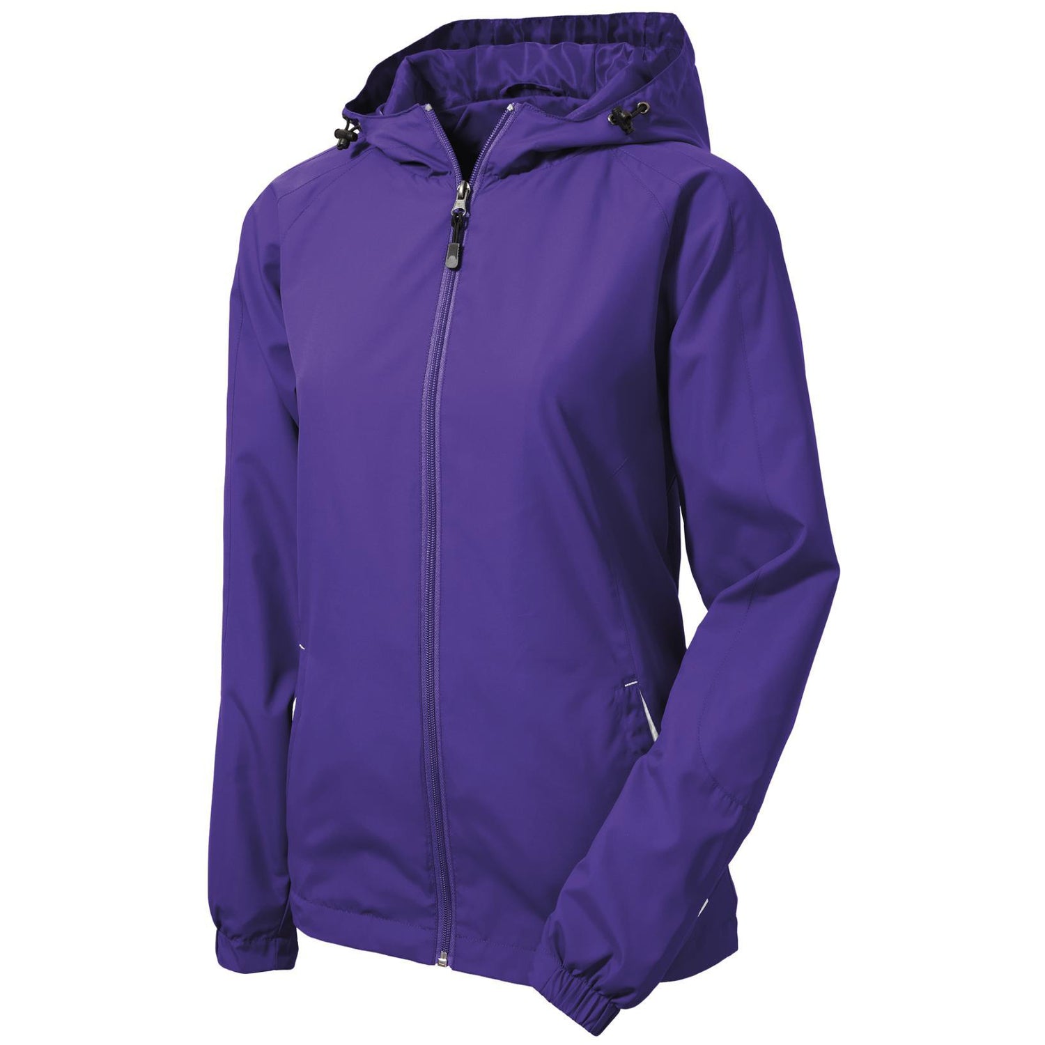 Mafoose Women's Colorblock Hooded Raglan Jacket Purple/White-Front