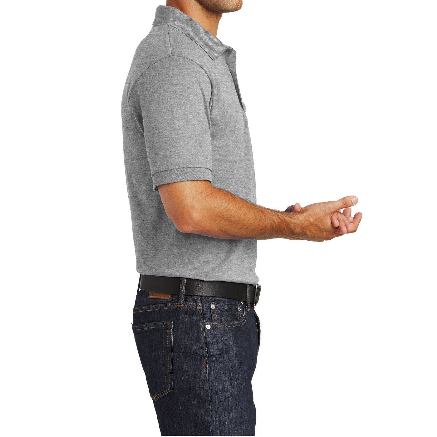 Mafoose Men's Core Blend Jersey Knit Pocket Polo Shirt Athletic Heather