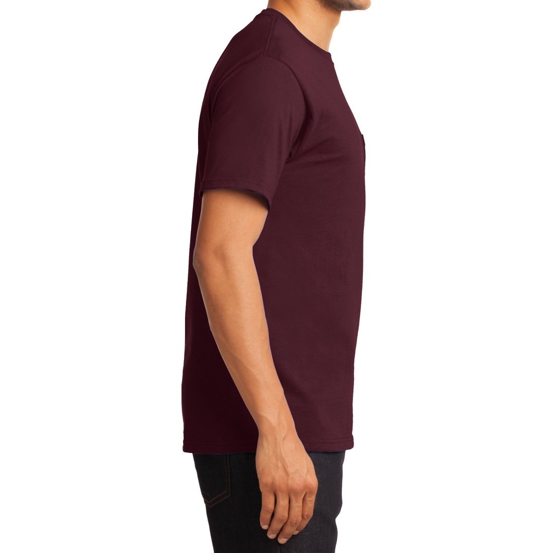 Men's Essential T Shirt with Pocket Athletic Maroon