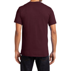 Men's Essential T Shirt with Pocket Athletic Maroon