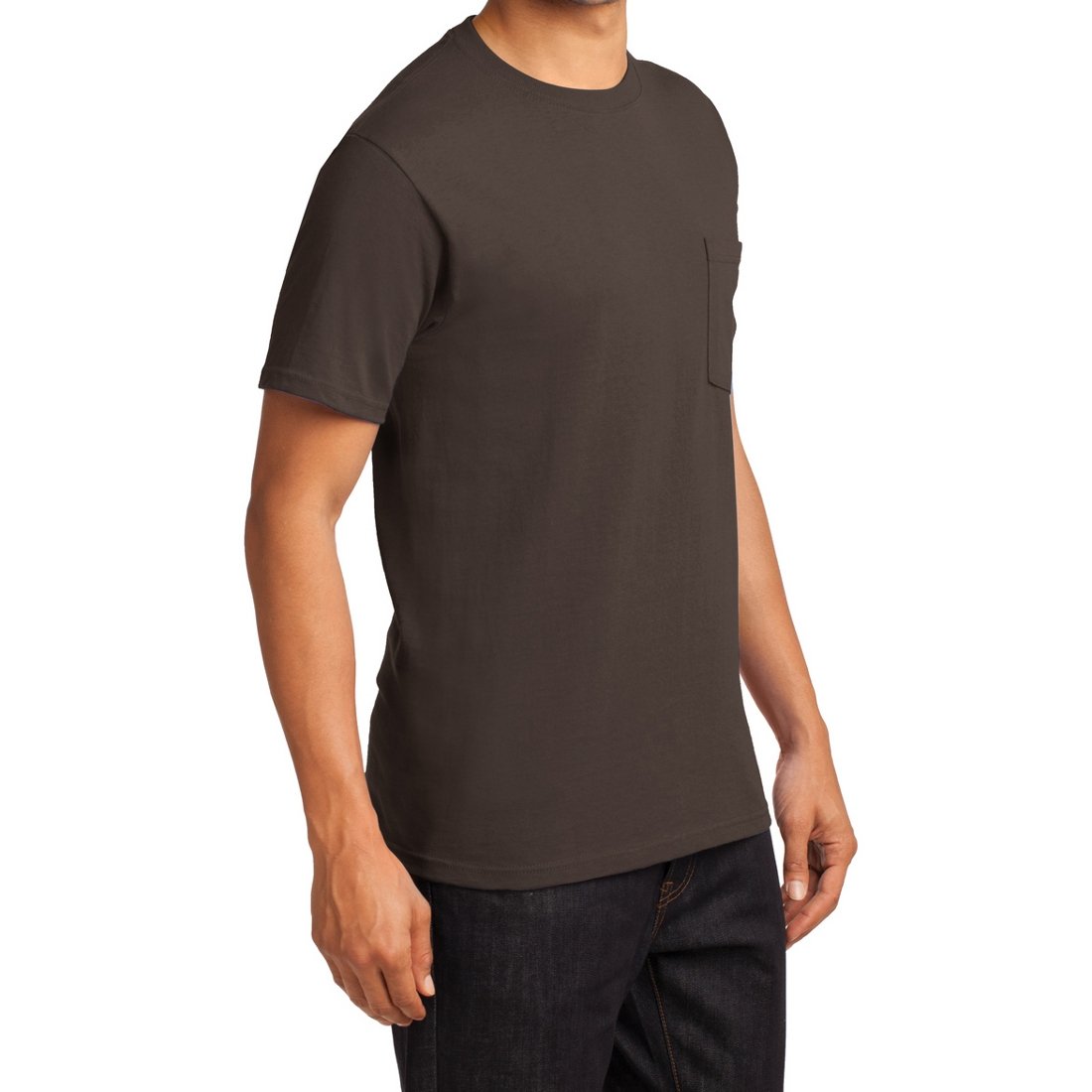 Men's Essential T Shirt with Pocket Brown