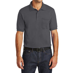 Mafoose Men's Core Blend Jersey Knit Pocket Polo Shirt Charcoal
