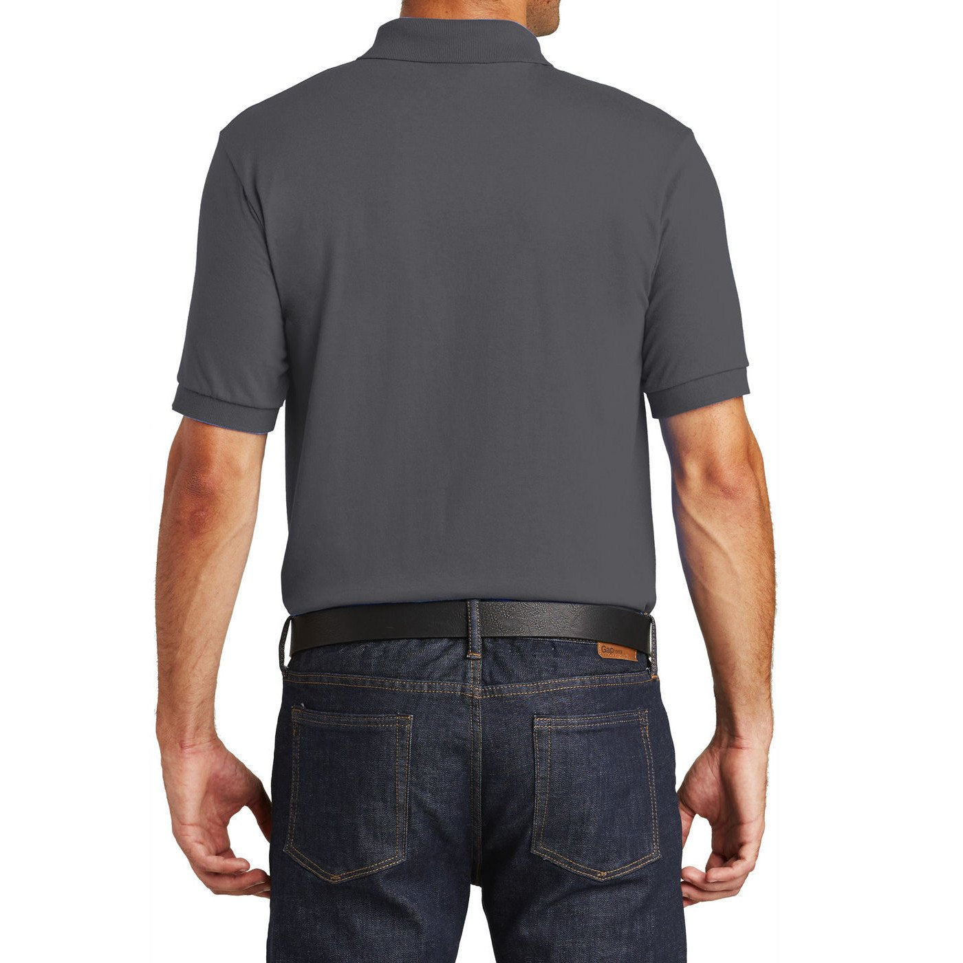 Mafoose Men's Core Blend Jersey Knit Pocket Polo Shirt Charcoal