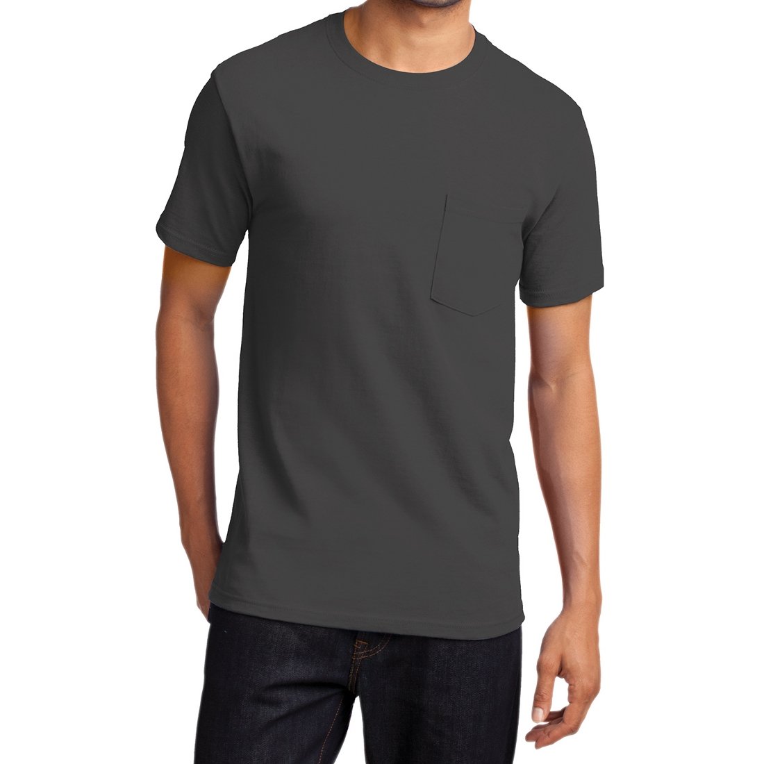 Men's Essential T Shirt with Pocket Charcoal