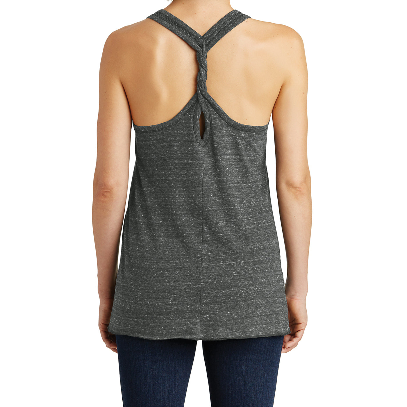 Women's Cosmic Twist Back Tank - Black/ Grey Cosmic - Back