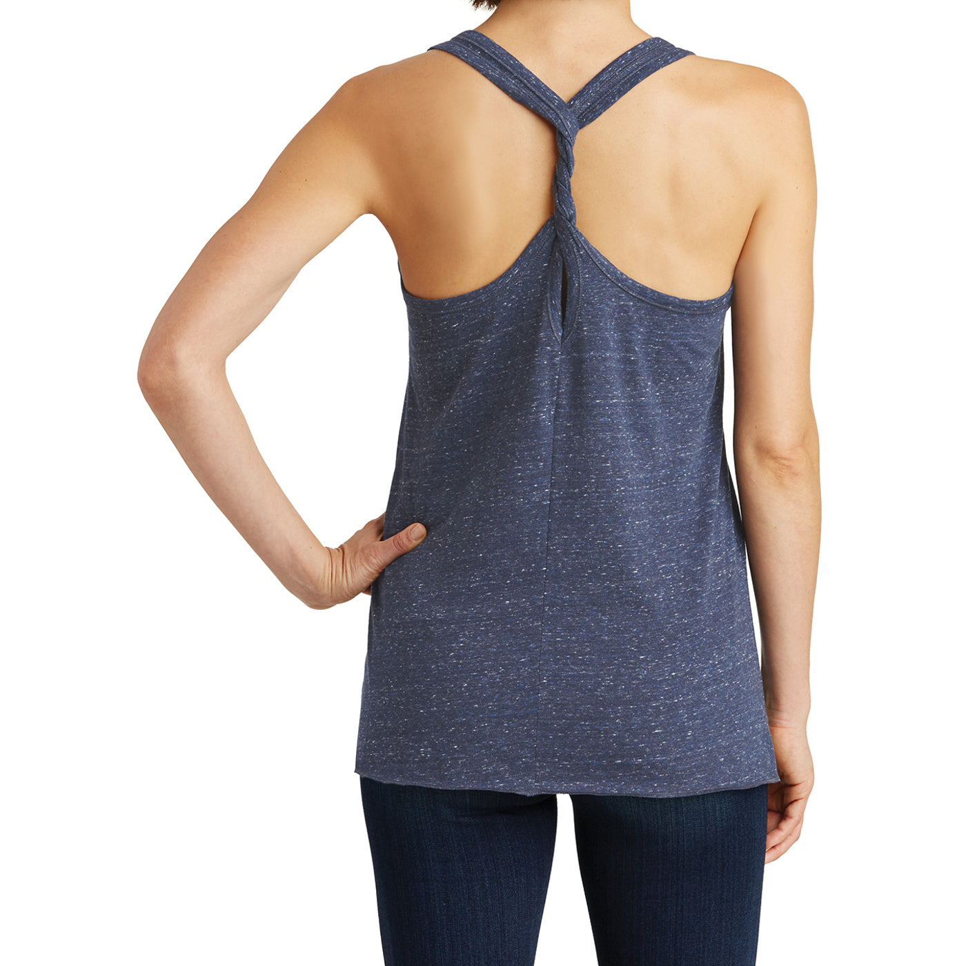 Women's Cosmic Twist Back Tank - Navy/ Royal Cosmic - Back