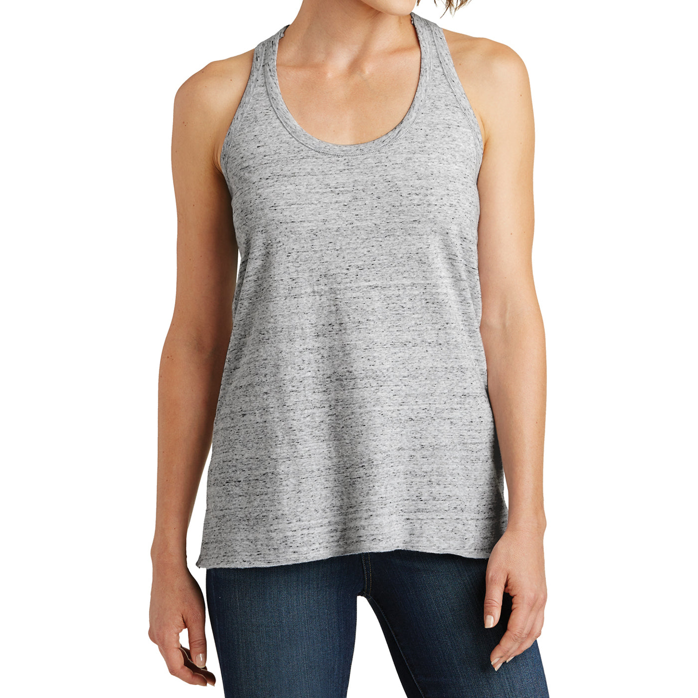 Women's Cosmic Twist Back Tank - White/ Black Cosmic - Front