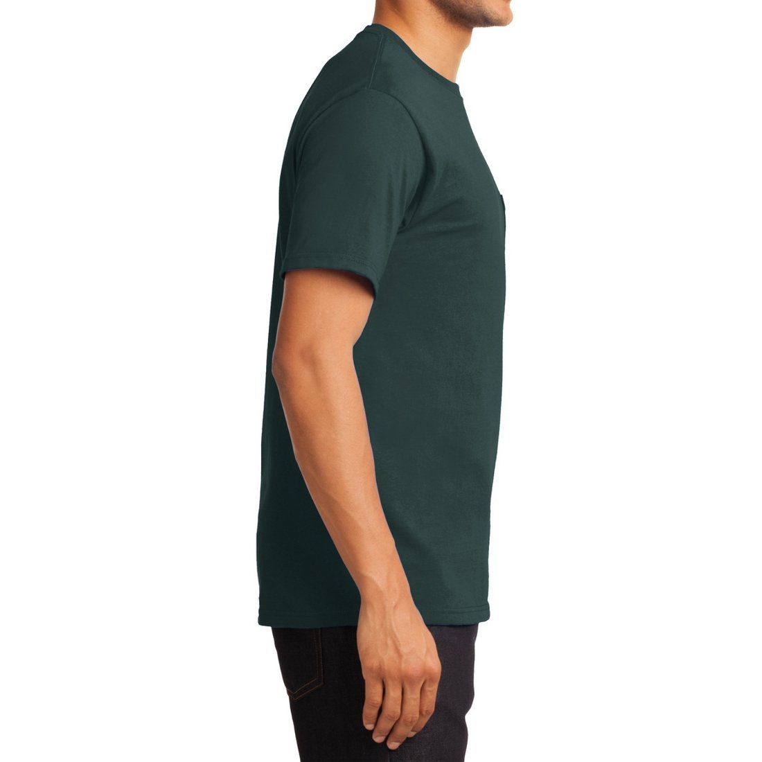 Men's Essential T Shirt with Pocket Dark Green