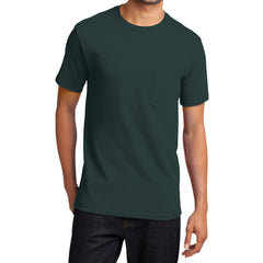 Men's Essential T Shirt with Pocket Dark Green