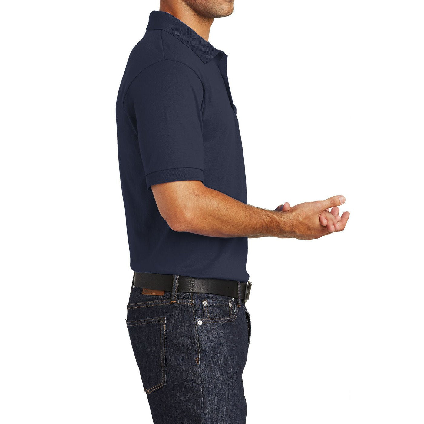 Mafoose Men's Core Blend Jersey Knit Pocket Polo Shirt Deep Navy