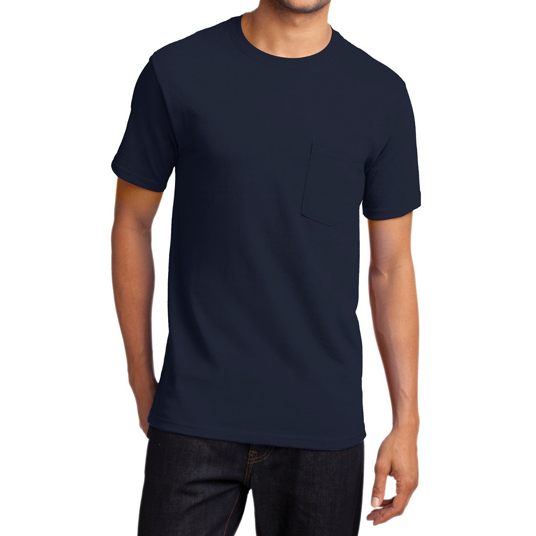 Men's Essential T Shirt with Pocket Deep Navy