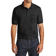Mafoose Men's Core Blend Jersey Knit Pocket Polo Shirt Jet Black