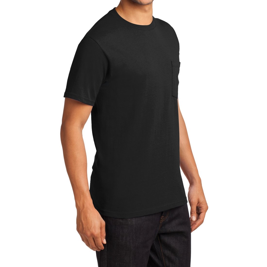 Men's Essential T Shirt with Pocket Jet Black