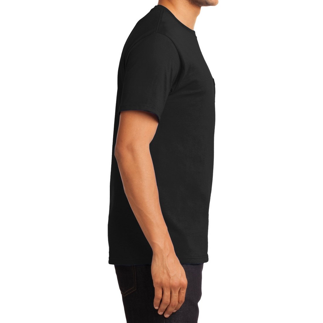 Men's Essential T Shirt with Pocket Jet Black