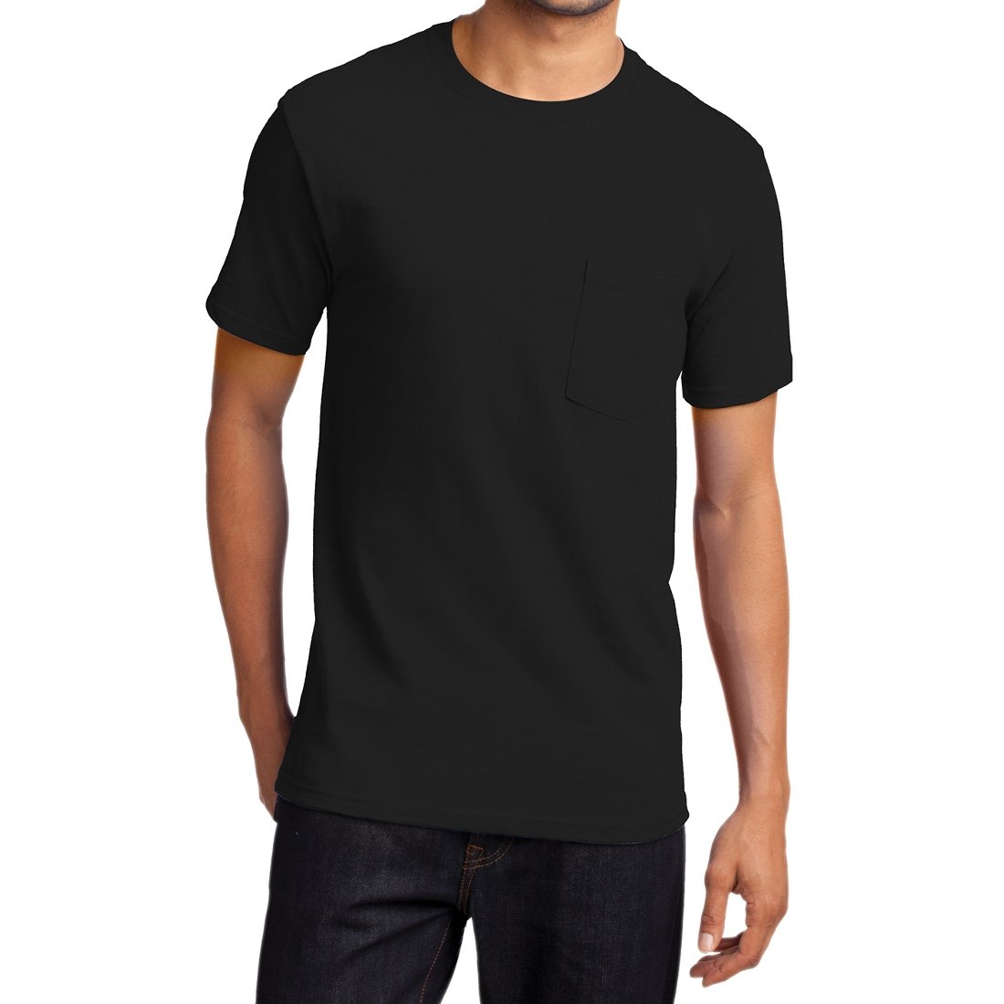 Men's Essential T Shirt with Pocket Jet Black