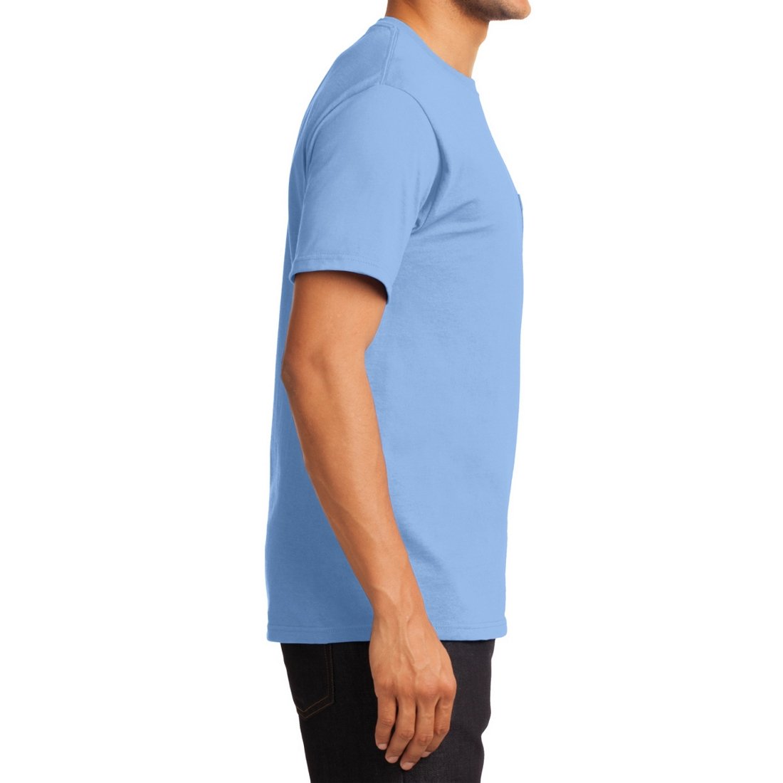Men's Essential T Shirt with Pocket Light Blue