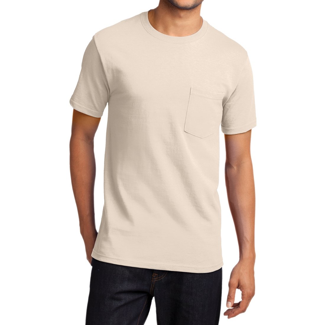 Men's Essential T Shirt with Pocket Natural
