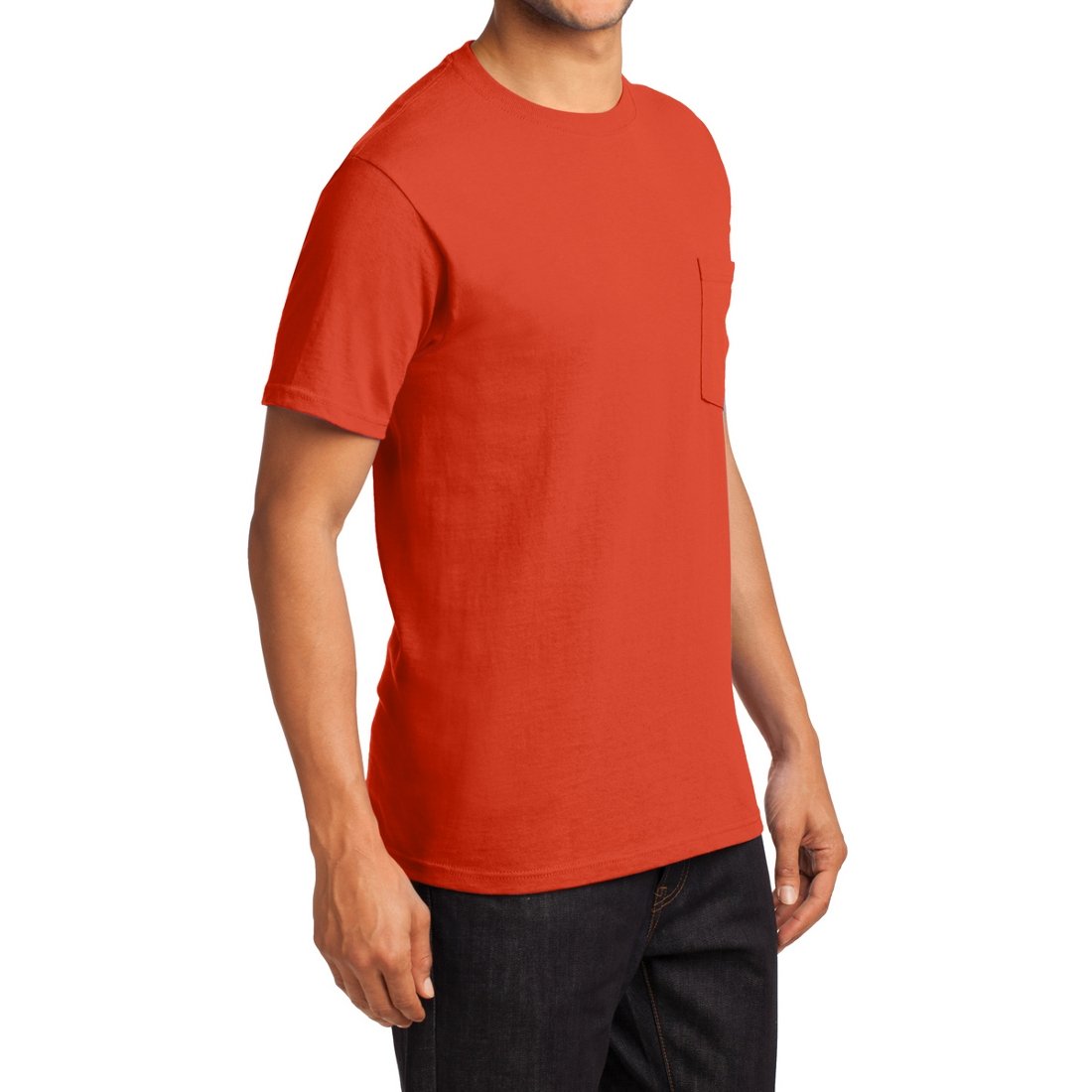 Men's Essential T Shirt with Pocket Orange