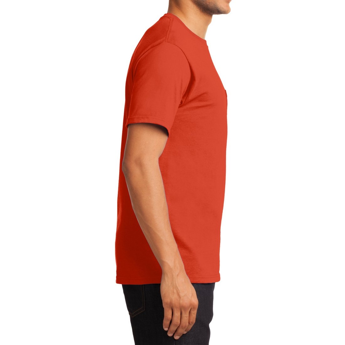 Men's Essential T Shirt with Pocket Orange