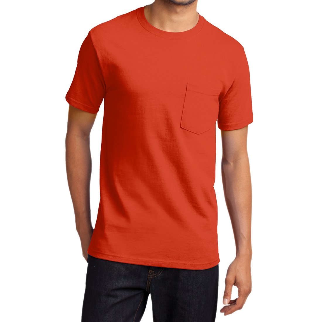 Men's Essential T Shirt with Pocket Orange