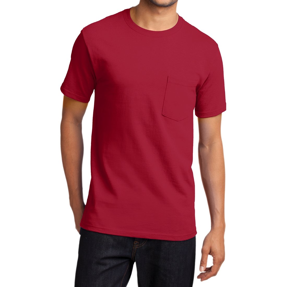 Men's Essential T Shirt with Pocket Red