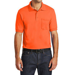 Mafoose Men's Core Blend Jersey Knit Pocket Polo Shirt Safety Orange