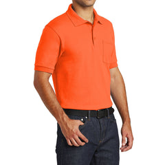 Mafoose Men's Core Blend Jersey Knit Pocket Polo Shirt Safety Orange