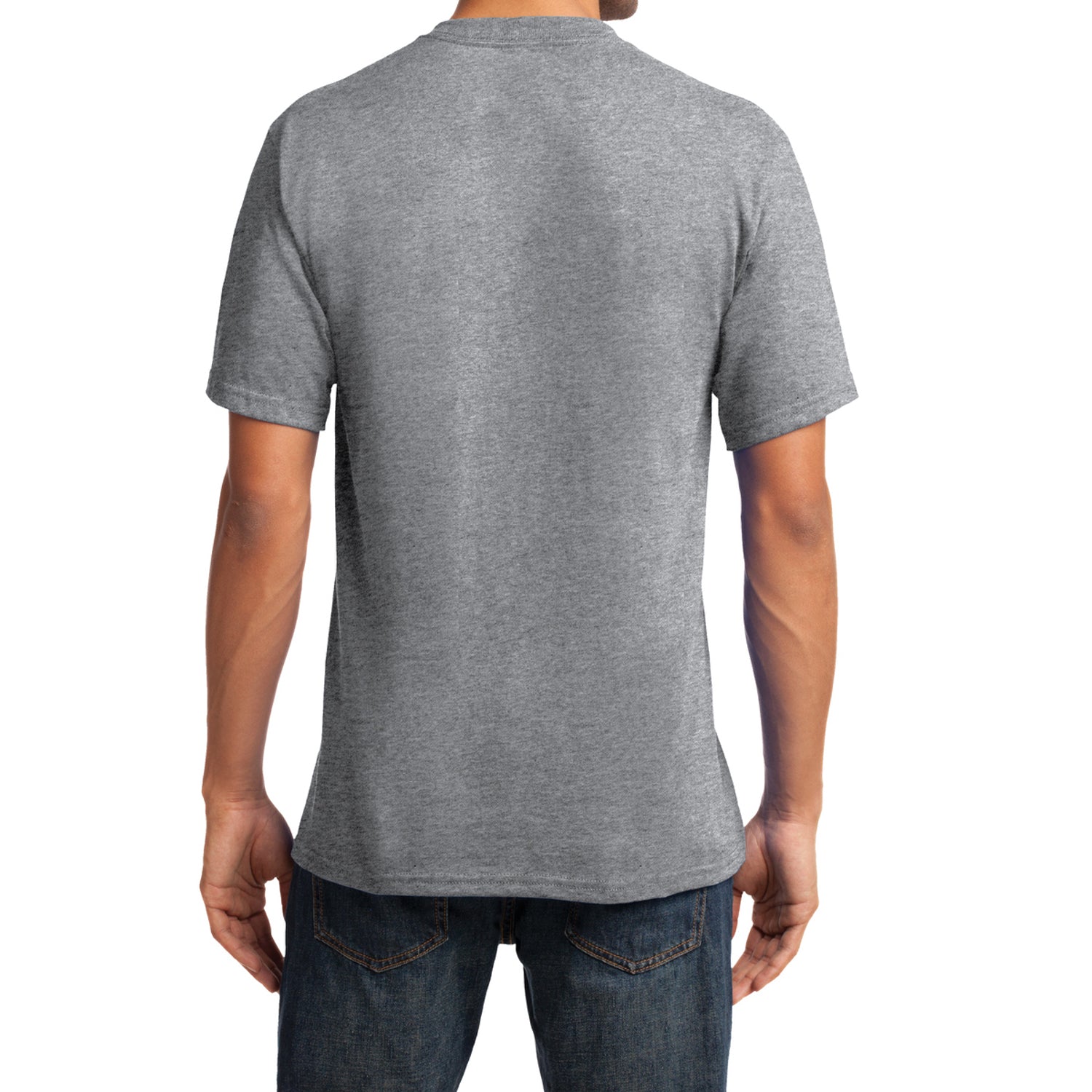 Men's Core Cotton V-Neck Tee Athletic Heather - Back