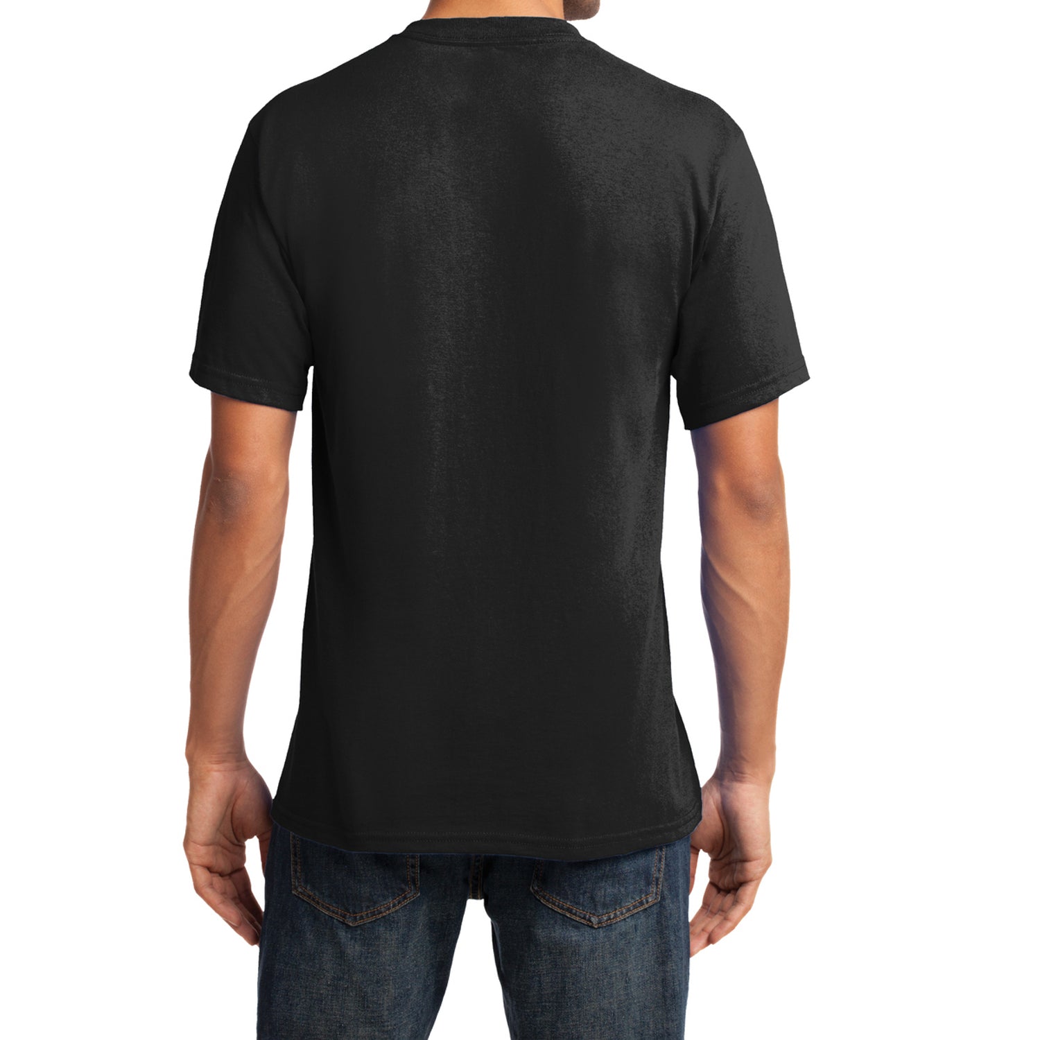 Men's Core Cotton V-Neck Tee Jet Black - Back