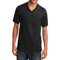 Men's Core Cotton V-Neck Tee Jet Black - Front