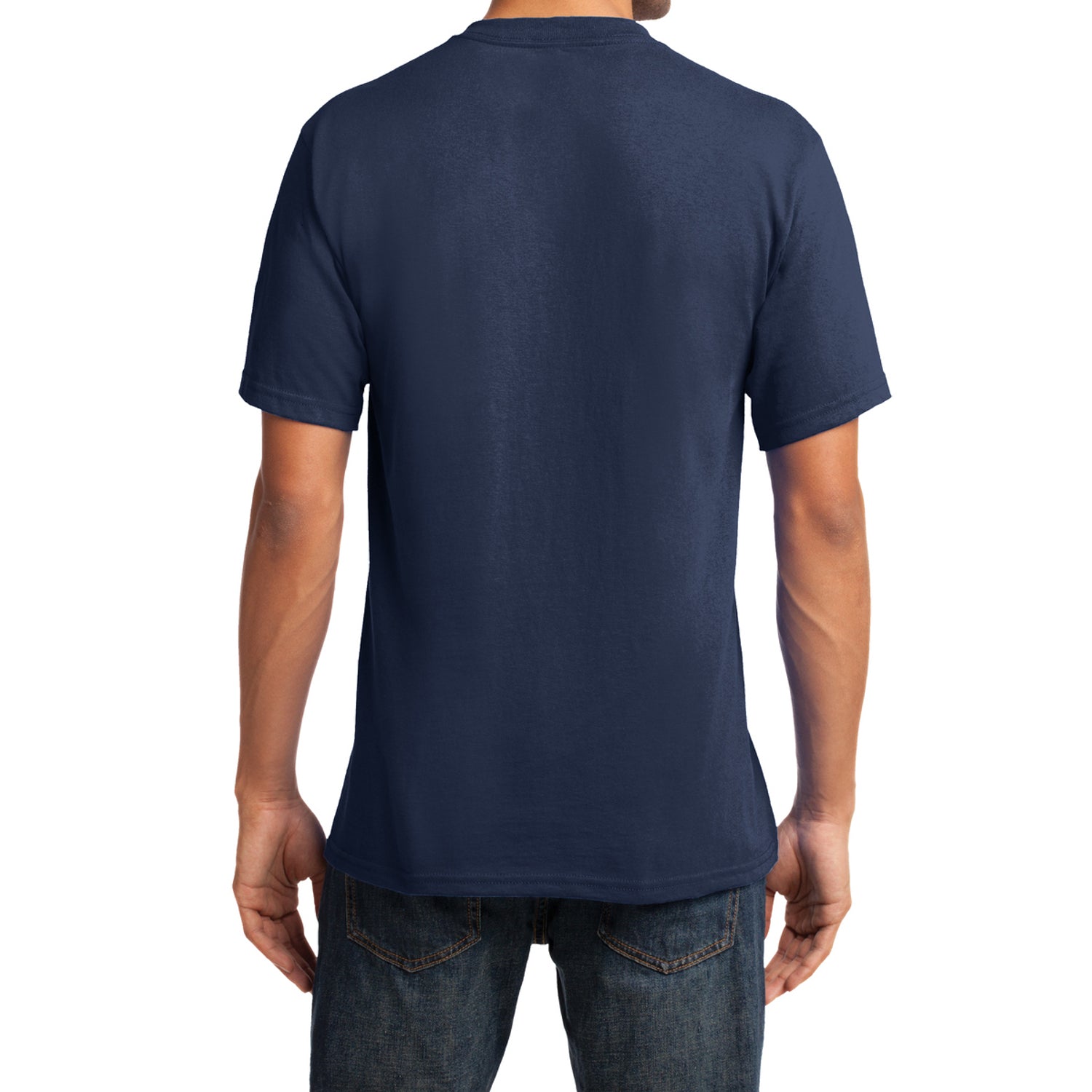 Men's Core Cotton V-Neck Tee Navy - Back
