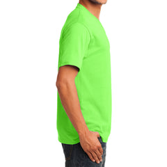 Men's Core Cotton V-Neck Tee Neon Green - Side