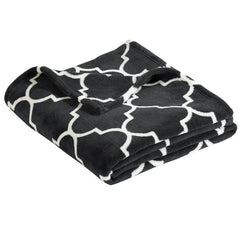 Ultra Plush Blanket Graphite Grey Quatrefoil