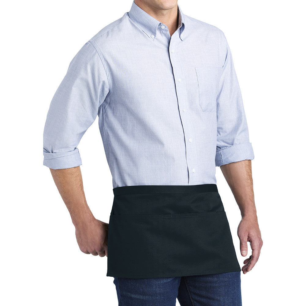 Men's Versatile Three-Pocket Waitstaff Durable Apron